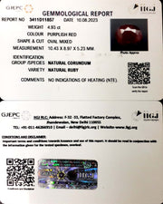 4.93/CT Natural Neo Burma Ruby with Govt. Lab Certificate (2331)